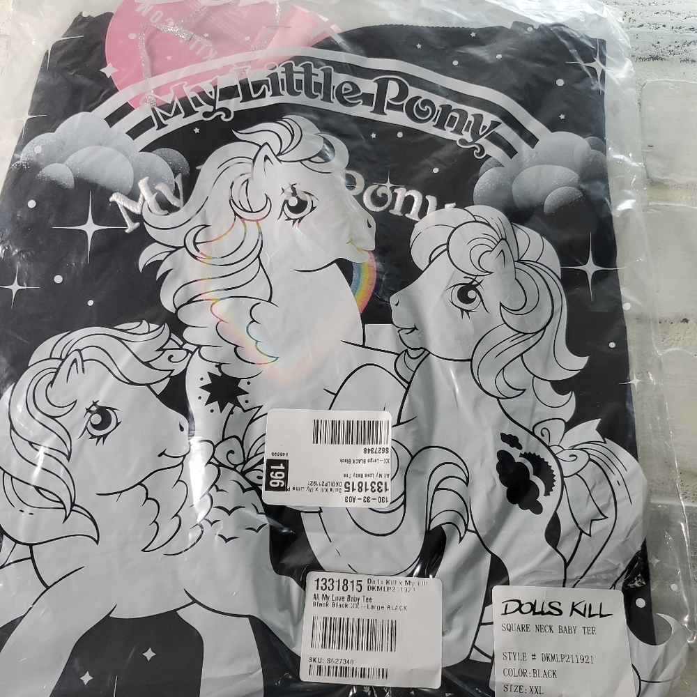 NWT My Little Pony "All My Love" Black Tee Size: XXL